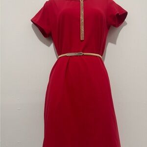 Viví Creek Red Short Sleeve T-shirt Knit Dress Women's Sz L Cotton Stretch